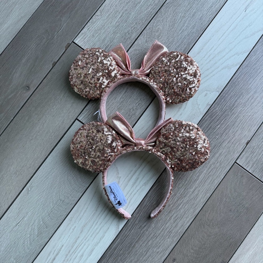 Minnie Mouse Sequined Ear Headband for Adults – Rose Gold - Picture 2 of 4